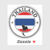Thailand Seal Sticker Round Flag For Laptop Book (Vel)
