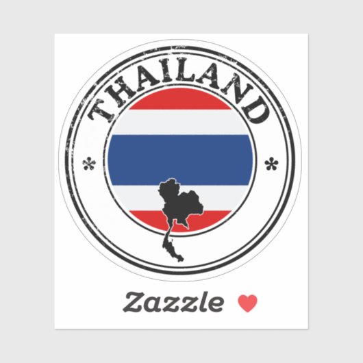 Thailand Seal Sticker Round Flag For Laptop Book (Vel)