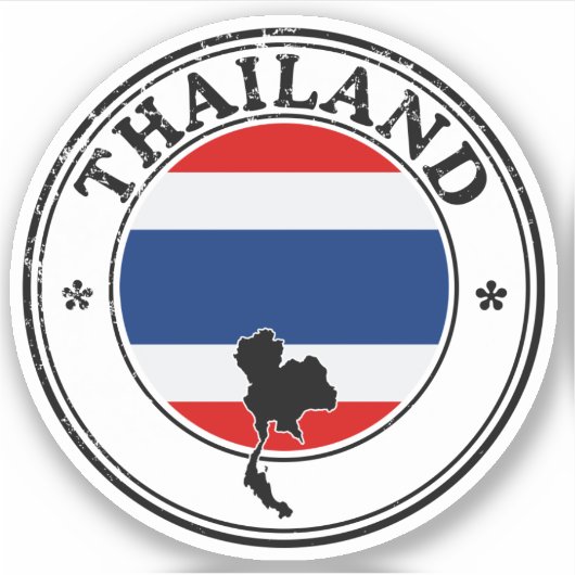 Thailand Seal Sticker Round Flag For Laptop Book (Voorkant)