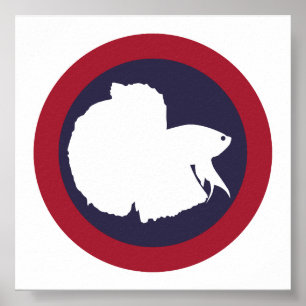 Thailand Siamees vechten vis Betta Thai National Poster