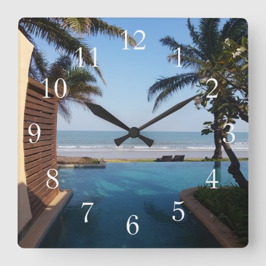 Thailand Spa Clock Vierkante Klok (Voorkant)