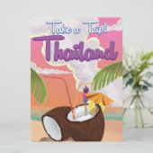 Thailand strand vakantieposter kaart (Staand voorkant)