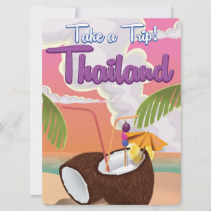 Thailand strand vakantieposter kaart