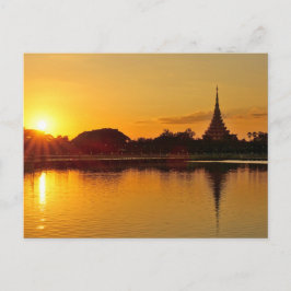 Thailand - sunset in Khon Kaen Briefkaart