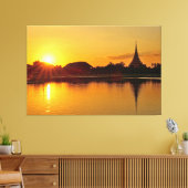 Thailand - sunset in Khon Kaen Canvas Afdruk (Insitu (Woonkamer))