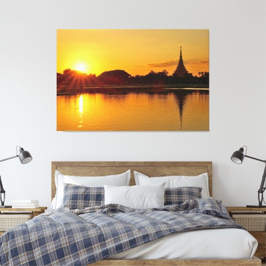 Thailand - sunset in Khon Kaen Canvas Afdruk (Insitu (Slaapkamer))