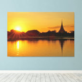 Thailand - sunset in Khon Kaen Canvas Afdruk (Insitu (Houten vloer))