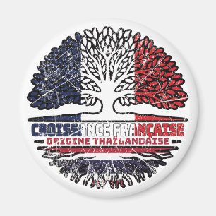 Thailand Thais Frans Frankrijk Boom Wortels Vlag Magneet