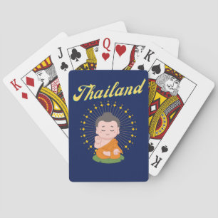 Thailand Thais Schattig Boeddhistische Monnik Pokerkaarten
