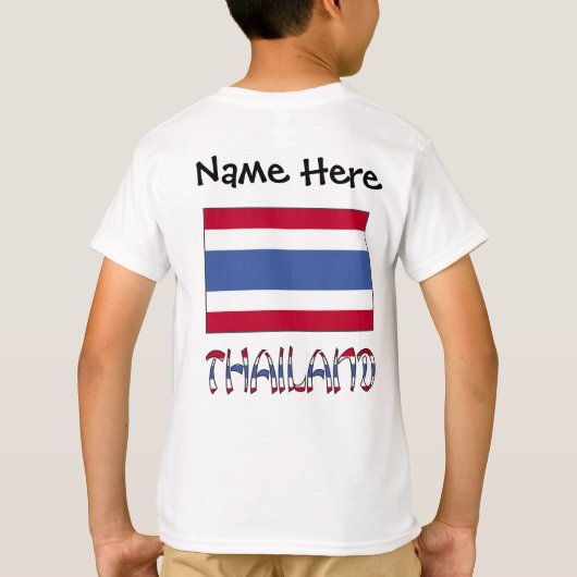 Thailand Thaise Vlag Gepersonaliseerd T-shirt (Achterkant)