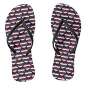 Thailand Thaise vlag kleuren harten patroon Teenslippers (Voetbed)