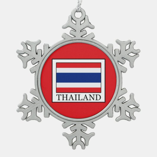 Thailand Tin Sneeuwvlok Ornament (Voorkant)