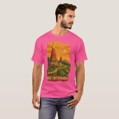Thailand Travel Poster Thaise Pagoda Garde T-shirt (Voorkant volledig)
