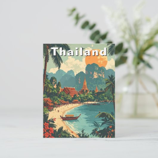  Thailand Tropical Beach Travel Art Briefkaart (Staand voorkant)