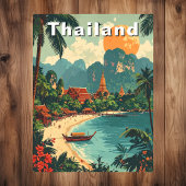  Thailand Tropical Beach Travel Art Briefkaart