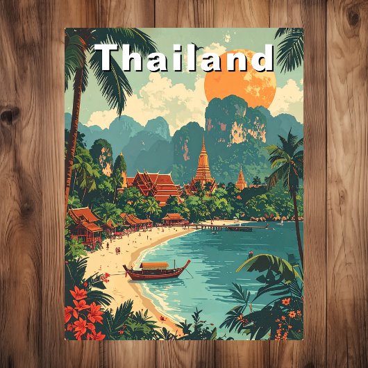  Thailand Tropical Beach Travel Art Briefkaart