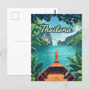 Thailand Tropical Island Long Tail Boat  Briefkaart