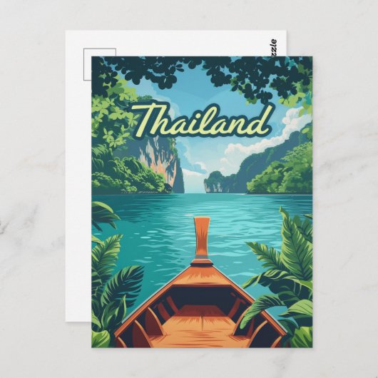 Thailand Tropical Island Long Tail Boat  Briefkaart (Voorkant / Achterkant)
