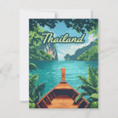Thailand Tropical Island Long Tail Boat Kaart (Voorkant)