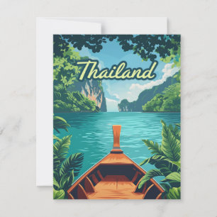 Thailand Tropical Island Long Tail Boat Kaart