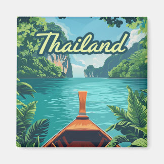 Thailand Tropical Island Long Tail Boat Magneet