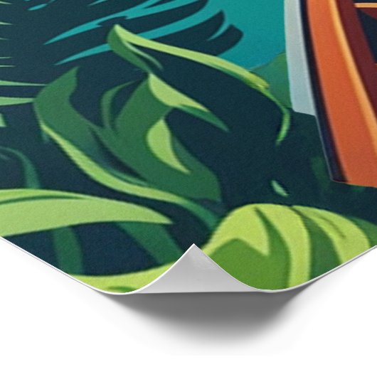 Thailand Tropical Island Long Tail Boat Poster (Hoek)