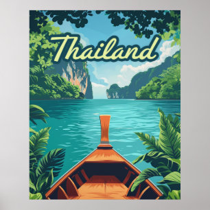 Thailand Tropical Island Long Tail Boat  Poster