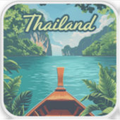 Thailand Tropical Island Long Tail Boat  Sticker (Voorkant)
