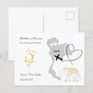 Thailand Tropical Wedding Destination Aankondigingskaart