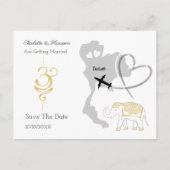 Thailand Tropical Wedding Destination Aankondigingskaart (Voorkant)