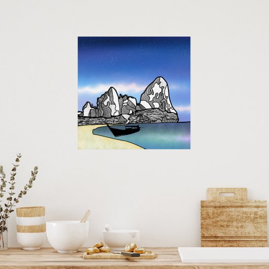 Thailand Tropisch strand Scene Poster (Keuken)
