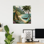 Thailand Tropische Illustratie Poster (Thuiskantoor)