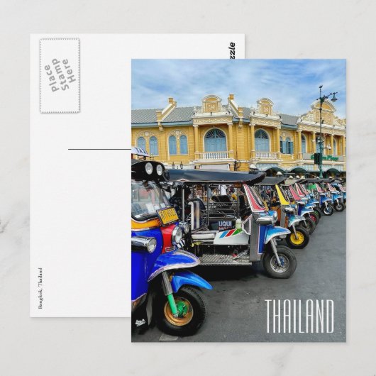 Thailand Tuk Tuk Briefkaart (Voorkant / Achterkant)