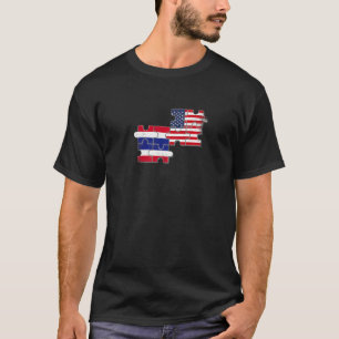 Thailand USA Love Roots Thaise Amerikaanse vlag T-shirt