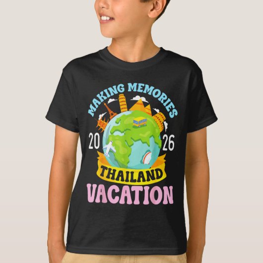 Thailand Vacation 2026 Travel Making Memories Fami T-shirt (Voorkant)