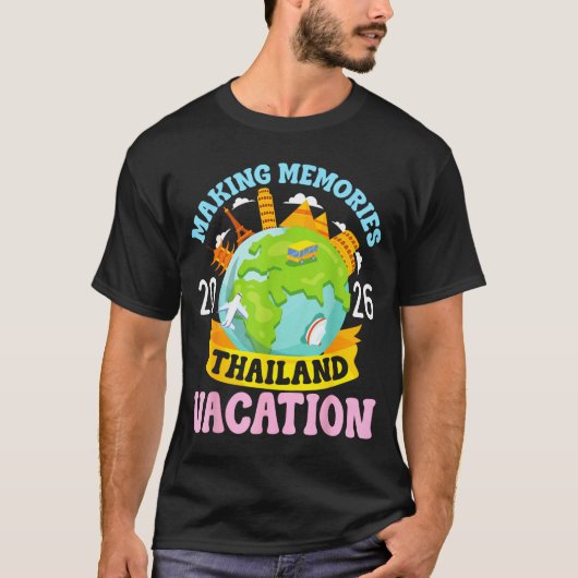 Thailand Vacation 2026 Travel Making Memories Fami T-shirt (Voorkant)