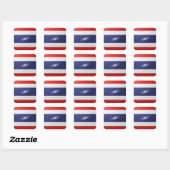 Thailand vierkante glossy vlag sticker (Vel)