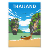 Thailand Vintage Minimal Retro Traevl Poster (Voorkant)