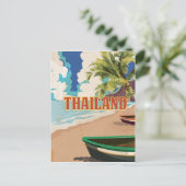 Thailand Vintage Reisposter Briefkaart (Staand voorkant)