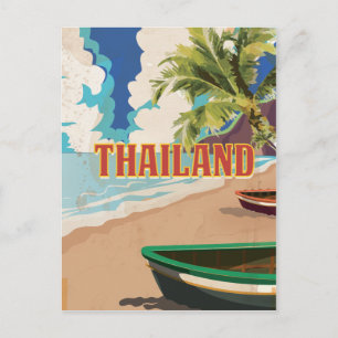 Thailand Vintage Reisposter Briefkaart