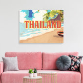 Thailand Vintage Reisposter Canvas Afdruk (Insitu (Woonkamer))
