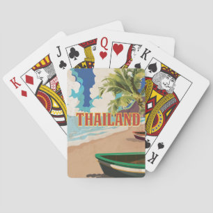 Thailand Vintage Reisposter Speelkaarten