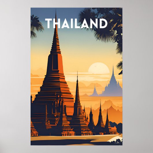 Thailand Vintage Travel Poster (Voorkant)