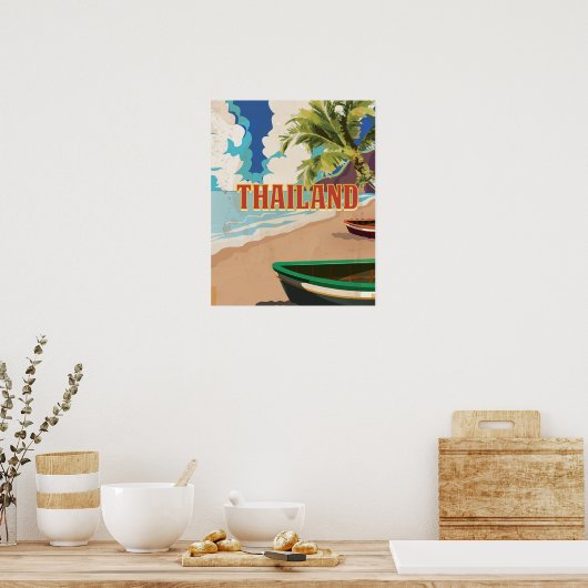 Thailand Vintage Travel Poster (Keuken)