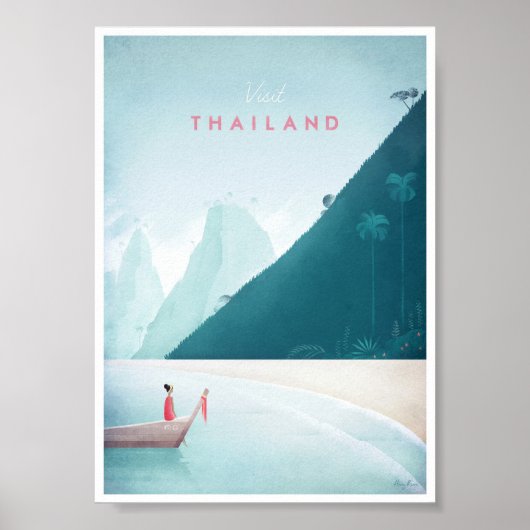 Thailand Vintage Travel Poster (Voorkant)