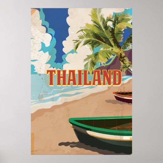 Thailand Vintage Travel Poster (Voorkant)