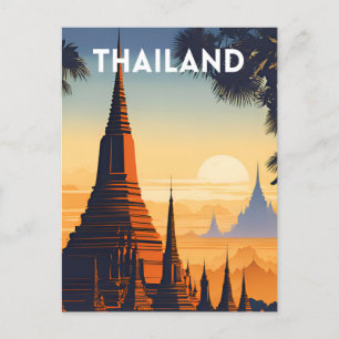 Thailand Vintage Travel Poster Briefkaart