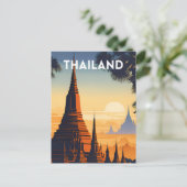 Thailand Vintage Travel Poster Briefkaart (Staand voorkant)