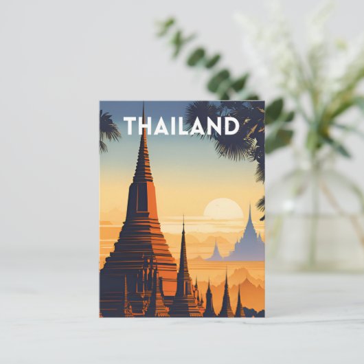 Thailand Vintage Travel Poster Briefkaart (Staand voorkant)