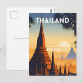 Thailand Vintage Travel Poster Briefkaart (Voorkant / Achterkant)